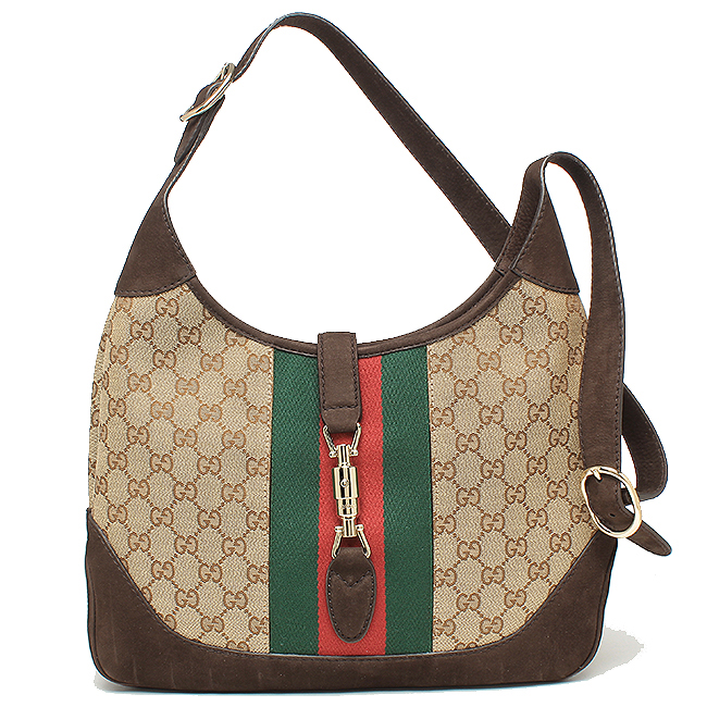 Authentic Gucci Jackie GG Canvas Shoulder Bag 227520